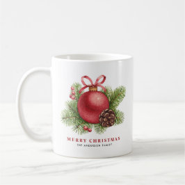 Vattenfärgsröd jul Boll Ornament Helgdag Kaffemugg