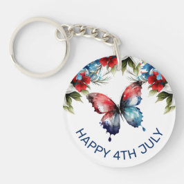 Vattenfärgsröda, blå och vita blommor 4 juli