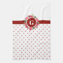 Vattenfärgsröda poppies Rosa ros Wandeans Monogram