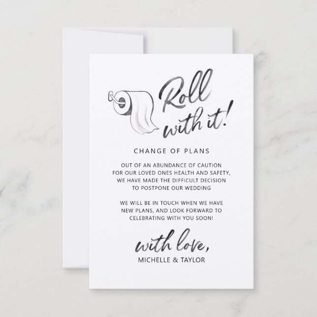 Vattenfärgsroll med uppskjutet läge Ändra datum Anteckningskort (Framsida)