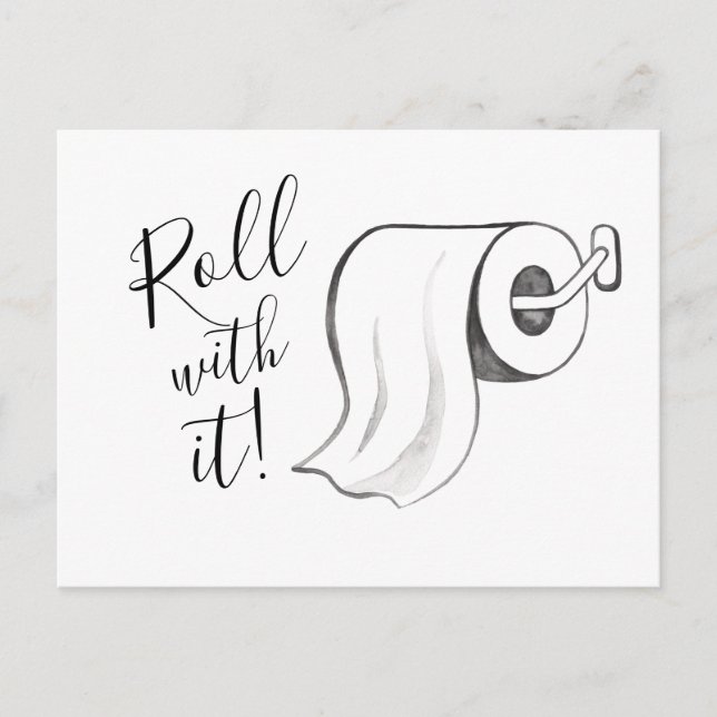 Vattenfärgsroll med uppskjutet vykort (Framsida)