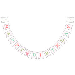 VattenfärgsRosa Axolotl Födelsedagsfest Vimplar