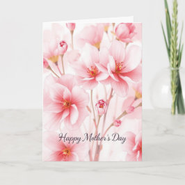 VattenfärgsRosa Blommar Mors dag Kort