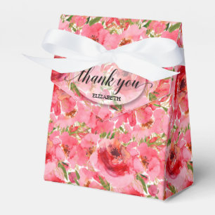 VattenfärgsRosa Blommigt Möhippa Tält Presentaskar