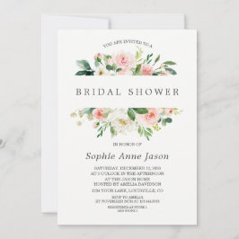 VattenfärgsRosa  Blommigt Ram Möhippa Inbjudningar