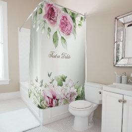 VattenfärgsRosa Blommigt Ram Shiny Bronze Elegant