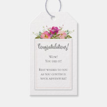 VattenfärgsRosa Blommigt Studenten Grattis