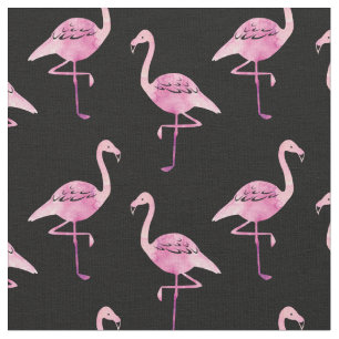 VattenfärgsRosa Flamingo Silhouette Mönster Tyg