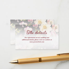 VattenfärgsRosa Gul ros,svart oskarp,Bröllop Tilläggskort