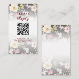 VattenfärgsRosa Gul ros,svart oskarp,Bröllop Tilläggskort