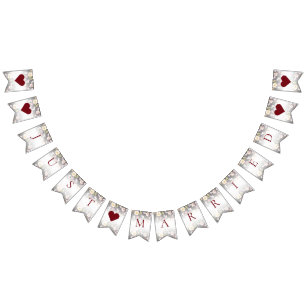 VattenfärgsRosa Gul ros,svart oskarp,Bröllop Vimplar