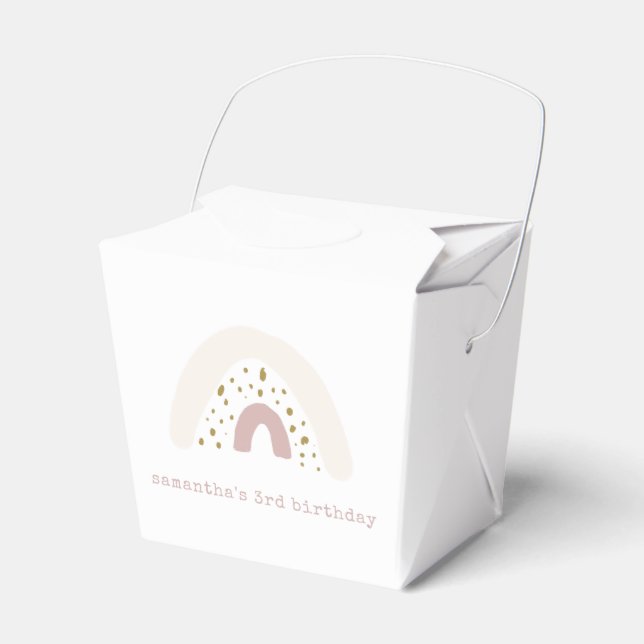 VattenfärgsRosa Lila Pastel Rainbow Birthday Presentaskar (Framsidan Sidan)