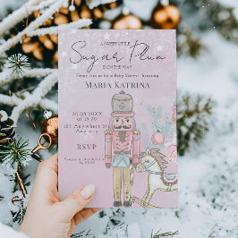 vattenfärgsRosa Nutcracker Baby Shower jul jul Inbjudningar