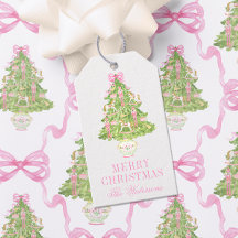 VattenfärgsRosa Nutcracker Träd jul