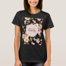 VattenfärgsRosa och Gul ros på svart, födelsedag