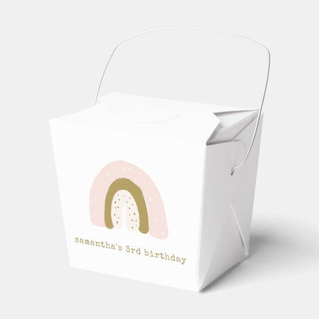 VattenfärgsRosa Pastel Boho Rainbow Födelsedagsfes Presentaskar (Framsidan Sidan)