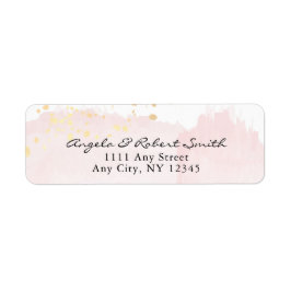 VattenfärgsRosa x Guld Modern Returadress Returadress Etikett