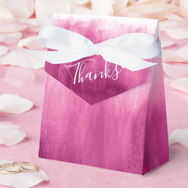 Vattenfärgsrosan tvättar bröllop tack och lov. presentaskar (Bröllop)