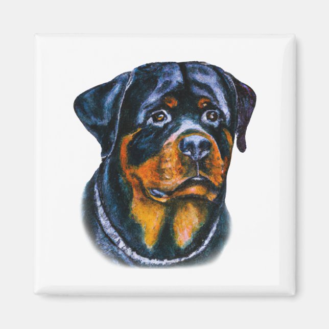 VattenfärgsRottweiler Magnet (Framsidan)