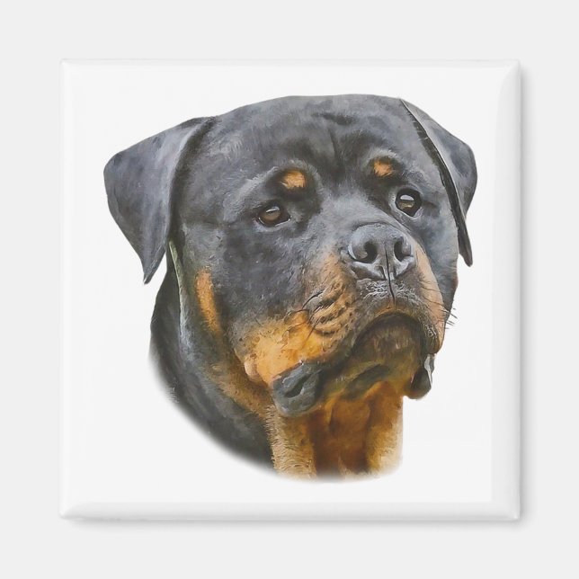 VattenfärgsRottweiler Magnet (Framsidan)