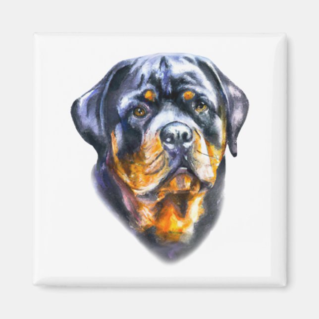 VattenfärgsRottweiler Magnet (Framsidan)
