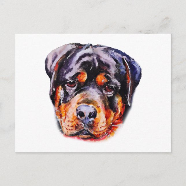 VattenfärgsRottweiler Vykort (Framsida)