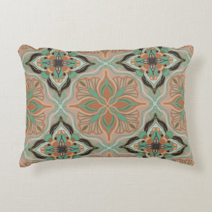 Vattenfärgsruta för marockansk pastellBlommigt Prydnadskudde