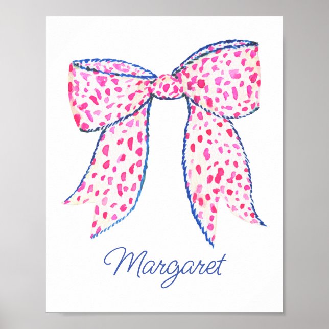 Vattenfärgsruta för Rosa Polka-punktfält Poster (Framsidan)