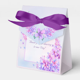 Vattenfärgsruta Lila Lilac Flower Favor Box Presentaskar