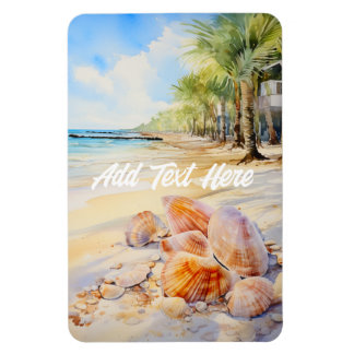 Vattenfärgsruta med Seashells Magnet