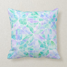 Vattenfärgsruta mönster kudde