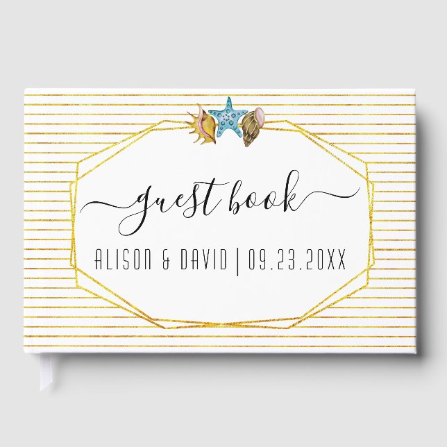 Vattenfärgsrutor för skriptkalligrafi bröllop gästböcker (Framsida)