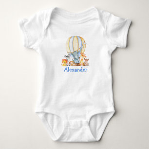 Vattenfärgssafari Animals Blue Luft T Shirt