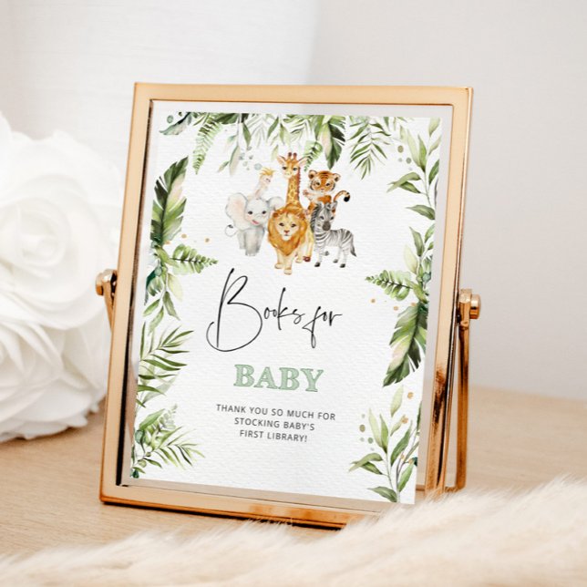 Vattenfärgssafari-djur bokar för baby poster (Skapare uppladdad)