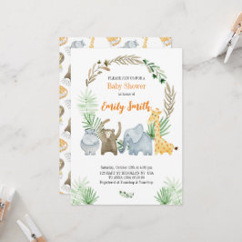 Vattenfärgssafaridjur Inbjudningar