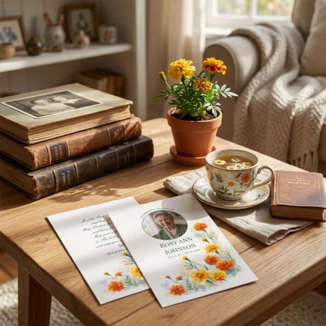 Vattenfärgssamling för Marigold Livets Firande Bön Inbjudningar (Skapare uppladdad)