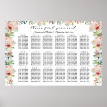 Vattenfärgssäten 18 Bord Bröllop i Blommigt