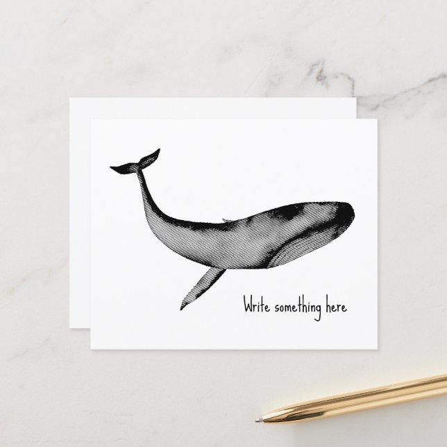 Vattenfärgsschablon Blå val pappersark (Fram/Back In Situ)