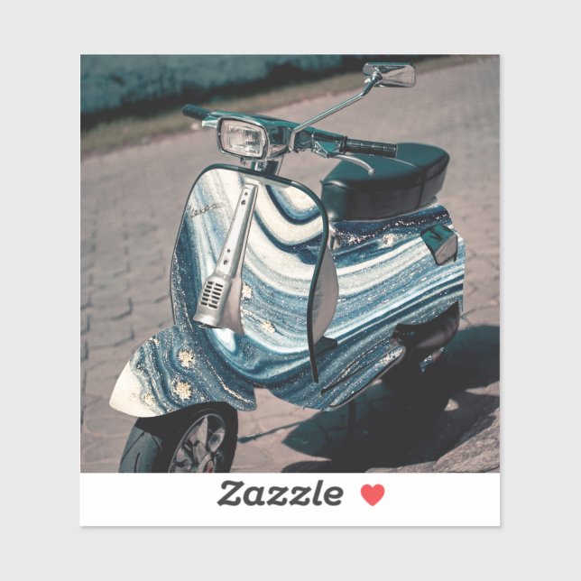 vattenfärgsscooter klistermärken (Ark)