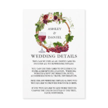 Vattenfärgssdruvor Blommig Krans Bröllopsdetaljer