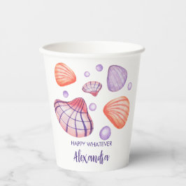 Vattenfärgsseasheller Pappra Kopp