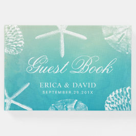 Vattenfärgsseashells Beach Wedding Gästböcker