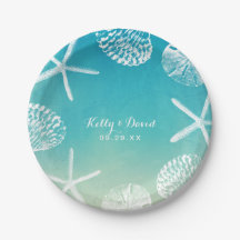 Vattenfärgsseashells Sommarbäcksbröllop