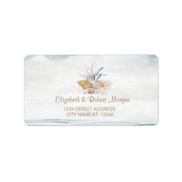 Vattenfärgssediment,Sea Bröllop-etikett Adressetikett