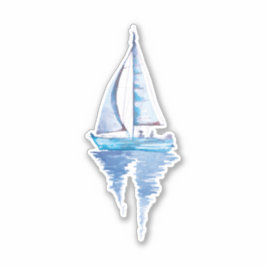 Vattenfärgssegelbåt Klistermärken