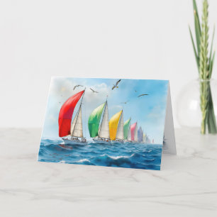 Vattenfärgssegelbåt Regatta Sympathy Kort