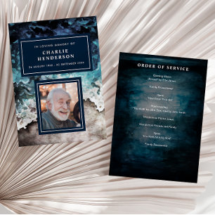 Vattenfärgssegment i Loving Memory Funeral/Memoria Program