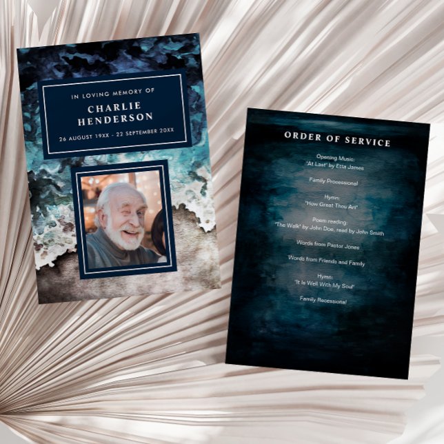 Vattenfärgssegment i Loving Memory Funeral/Memoria Program (Skapare uppladdad)