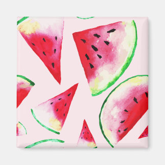 Vattenfärgssegment Watermelon Slice Mönster Magnet