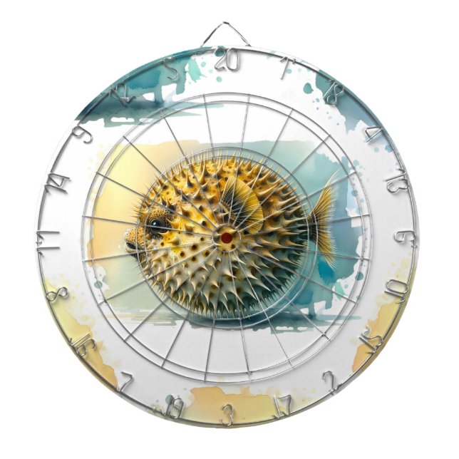 Vattenfärgsserie: Blodfisk Darttavla (Framsidan)